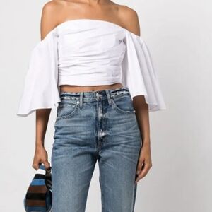Tanya Taylor Salon Off The Shoulder Top